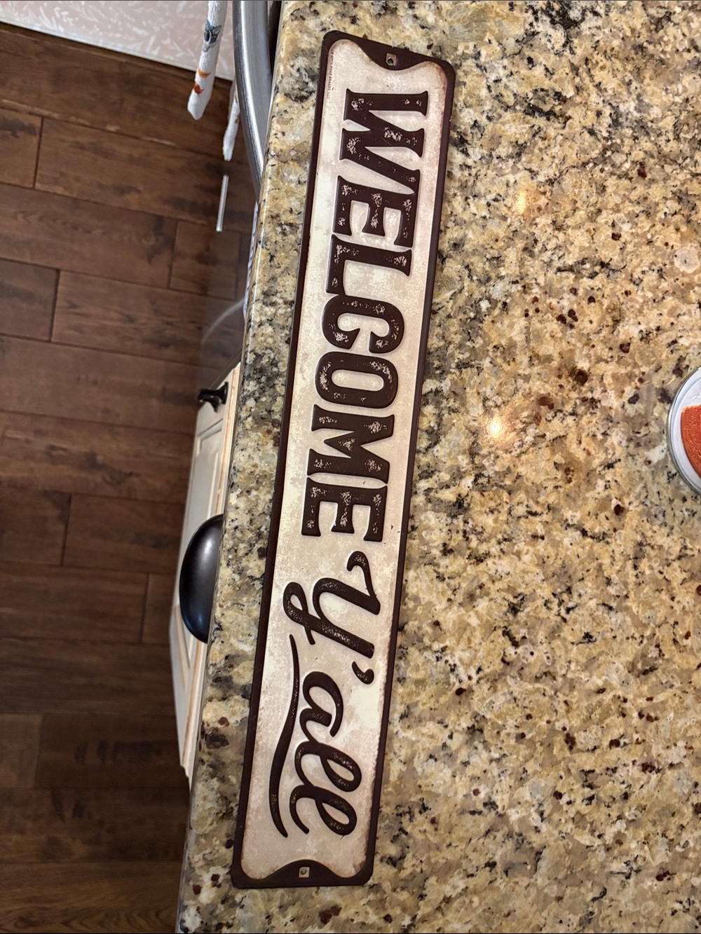 Welcome Y'all Wall Sign - Brown and Cream Home Accent